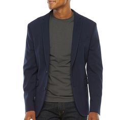 Add a layer of tailoring into your wardrobe with this men's big and tall J. Ferrar single-breasted sport coat. It's made from woven stretch-cotton with notch lapels, multiple pockets, and a back vent. Wear it with a t-shirt and jeans or a button-down and suit pants.Front Style: Single BreastedFeatures: Stretch Fabric, LinedClosure Type: ButtonFit: Regular FitPockets: 1 Chest Slip Pocket, 2 Front Flap Pockets, 2 Inside Slip PocketsSleeve Length: Long SleeveSleeve Style: Fitted SleeveLining: Parti Mens Sport Coat Outfit Business Casual, Mens Sport Coat Outfit, Sport Coat Outfit, Summer Birthday Outfits, Mens Knit, Mens Journal, Mens Sport Coat, Sports Coat, Mens Lifestyle