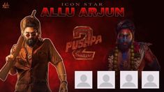 an advertisement for the upcoming movie,'allu arun 2'with two avatars