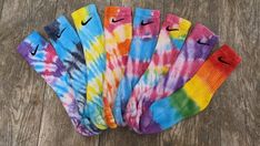 Nike Tie Dye Medium Crew Socks | Etsy Playful Multicolor Cotton Socks, Handmade Pink Casual Socks, Casual Multicolor Handmade Socks, Casual Handmade Multicolor Socks, Handmade Multicolor Casual Socks, Nike Crew Socks, Diy Tie Dye Designs, Tie Dye Socks, Nike Elite Socks