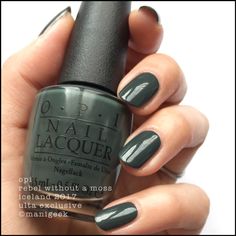 Opi Iceland Collection, Nails Grey, Shellac Nail Art, Green Nail Polish, Green Nail, Shellac Nails, Fabulous Nails