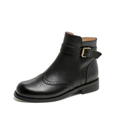 A firm every day favorite, these leather chelsea boots are perfect for long city days. They have a chic almond toe and are set on a 30mm low block heel. Wear them every day to punctuate a relaxed and pared-back ensemble. Color: Black/BrownMaterial: Cow LeatherLining: CottonInsole: Genuine Leather Sole: RubberHeels: 3 cm/1.18"Tube Height: 11 cm/4.33"Fit: Medium to Wide, Runs Normal.Origin: Made in China Production Time: About 3-5 days (Any exceptional case will email you, Please pay attention to Flat Heel Brogue Boots For Fall, Brogue Detailing Flat Heel Boots For Fall, Fall Brogue Detailing Flat Heel Boots, Flat Heel Brogue Boots For Work, Wingtip Boots For Office In Fall, Office Boots With Brogue Detailing And Round Toe, Low Heel Leather Chelsea Boots For Fall, Fall Wingtip Boots For Office, Fall Office Wingtip Boots