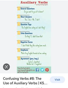 an iphone screen with the text confusing verbs 8 the use of auxiliary words i
