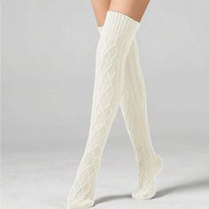 Super Cute And Stylish Ships In 5-10 Business Days Brutalist Outfit, Cute Thigh High Socks, High White Socks, Vtuber Reference, High Thigh Socks, White Thigh High Socks, Long Leg Warmers, Long White Socks, White Knee High Socks