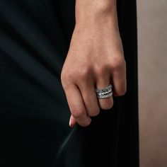 "The rule of three”, or in Latin, “omne trium perfectum” suggests things that come in threes are inherently more satisfying and beautiful than any other number. The grounded ring set proves that to be true. The Rule Of Three, Rule Of Three, Pendant Bracelet, Chain Pendants, Ring Set, Chains Necklace, Things That, Silver Rings, Ring