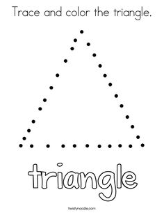 trace and color the triangle to make it look like a triangle