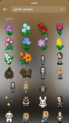 an image of pixel art with flowers and people on it's screenshots