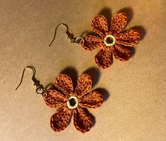 Pendientes de micro crochet de flores retro/ Pendientes de flores de crochet/Pendientes hechos a mano/Joyas hechas a mano/Regalos para ella/Joyería retro - Etsy