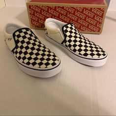 Vans Asher Checkerboard Slip On Skate Shoes Size M 9/W 10.5 New In Box For Other Merchandise Please Check Out My Store. If You Would Like To Bundle, Let Me Know. Thank You For Looking! Vans White Canvas Shoes With Contrast Sole, White Vans Canvas Shoes With Contrast Sole, White Slip-on Skate Shoes For Skateboarding, White Vans Slip-on Skate Shoes, White Slip-on Vans Skate Shoes, Vans White, Shoes Vans, Box Color, Mens Vans