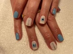 Evil Eye Nail Art, Evil Eye Nail, Quick Nail Art, Sheer Nails, Eye Nail Art, Funky Nail Art, Romantic Nails, Square Nail Designs