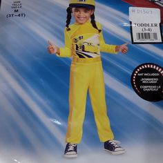 a child's yellow baseball player costume with braids