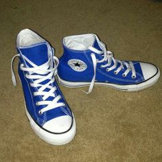 #Blue#Chucks Royal Blue Converse, Knee High Converse, Converse High Top, Converse High, Womens Converse