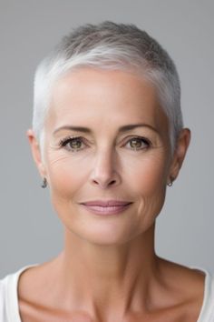 If you’re feeling adventurous consider going for a low-maintenance buzz cut. It makes a statement accentuating your facial features. Click here to check out more gorgeous short haircuts for women over 60 in 2023. Pixy Haircuts, 2023 Haircuts, Buzz Cut Hairstyles