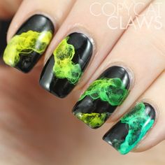 Copycat Claws: Smoky Nail Art OMG MY GOD I NEED THESE NOW <33333333333333 Smoky Nails, Nail Polish Ideas, Green Nail Art, Polish Ideas, Green Nail, I Love Nails, Neon Nails