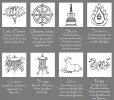 an image of buddhist symbols and their meanings