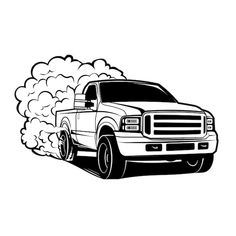 Cute Truck Drawing, Semi Truck Coloring Pages Free Printable, Dodge Truck Drawing, Pickup Truck Tattoo, Pick Up Truck Drawing, Chevy Truck Drawing, Ford Truck Drawing, Pickup Truck Drawing, Trucks Drawing