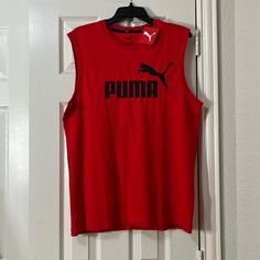 Puma Mens Sleeveless Tank Size - Xxl Style - 58787512 Color - High Risk Red-Puma Black *** Brand New New To Poshmark? Use Code @Iceskatingmom To Get $10 Off Your First Purchase!!! Red Cotton Sports Vest, Red Sports Vest Top, Red Sleeveless Sporty Vest, Red Cotton Gym Top, Casual Red Crew Neck Vest, Red Cotton Tops For Gym, Red Cotton Tops For The Gym, Red Sleeveless Tops For Gym, Red Cotton Gym Tank Top