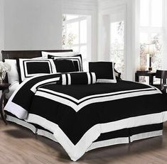 black and white comforter set with matching pillows