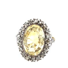 Antique Victorian rose cut cluster ring set in yellow gold and silver as was typical of the era before white gold or platinum was available. Very pretty setting. Returns are accepted however please notify on receipt if you want to return the item, the item must be sent back insured, when returned item is received a refund will be processed, it must be in the same box if sent with one and in the same condition as sent out, please ensure it is tracked and "returned goods" clearly marked on any dut Formal Yellow Rings With Rose Cut Diamonds, Estate Oval Hallmarked Diamond Ring, Estate Style Oval Hallmarked Diamond Ring, Estate Oval Diamond Ring With Hallmark, Antique Oval Sapphire Ring With Rose Cut Diamonds, Vintage White Gold Sapphire Ring With Rose Cut Diamonds, Citrine Cluster, Cluster Ring Set, Victorian Locket