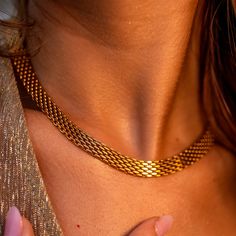 Metal Herringbone Necklace Gift, Elegant Metal Wheat Chain Necklace, Gold Statement Necklace, Jewelry Inspiration, Piercings, Statement Necklace, 18k Gold, Gold Necklace, Essence