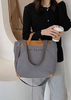 DIY Grey Solid Print Canvas Tote HandbagThis bag is made of fine Canvas fabric.Measurement: 35cm/13.65" * 40cm/15.6" * 17cm/6.63"Zip up closure. Inside pockets. Diy Handbag, Tote Handbag, Black Khakis, Grey Khakis, Color Khaki, Black Handbags, Tote Handbags, Canvas Tote, Inside Pocket