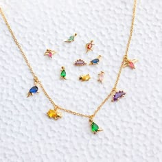 Dino Rawr Necklace – Girls Crew Dinosaur Necklace, Crystal Fashion, Party Necklace, Stud Set, Jewelry Lookbook, Delicate Chain, Stud Earrings Set, Minimalist Necklace, Pretty Jewellery