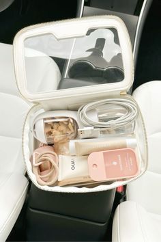 Car Organization Ideas, Clear Makeup Bags, Car Organization, Mom Car