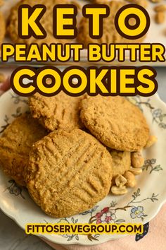 keto peanut butter cookies on a plate