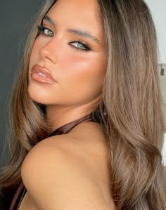 Cute Summer Makeup Looks, Glowy Bronze Makeup Glam, Simple Black Eyeliner, Cute Summer Makeup, Blue Eyes Makeup Looks, Green Eyes Makeup Looks, Brown Eyes Makeup Looks, School Hairstyles Braids, Makeup Looks Pink