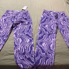 Never Worn, Only Tried On. One Pair Is New With Tags The Other The Tag Is Not One But In Perfect Condition. Both Are In Perfect Condition Zara High Waist Purple Bottoms, Zara Purple Bottoms For Spring, Spring Purple Zara Bottoms, Snake Print Pants, Zara Basics, Houndstooth Pants, Balloon Pants, Zara Jumpsuit, Printed Trousers