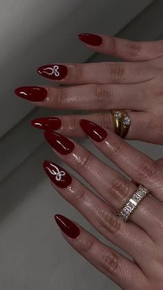 Looking for Valentine's nails ideas? From coquette bows to hearts, blood red almond nails and beyond. Here are the top 10 nail design ideas for Valentine's Day. Trendy Classy Nails, Deep Red Nails, Kutek Disney, Pink Chrome Nails, Wine Nails, Red Acrylic Nails, Cherry Nails, Nagel Tips, Summery Nails