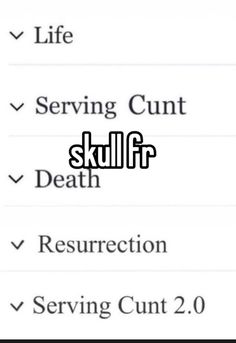 the text on the screen reads, skull f r resurrection serving cut 2 0