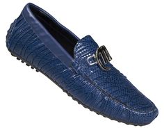 Mauri - "3165/1" Electric Blue Karung Plisse/Nappa Loafer Elegant Blue Slip-on Moccasins, Designer Blue Loafers For Galas, Yves Saint Laurent Fashion, Exotic Shoes, Designer Loafers, Shoes World, Men Suede, Driving Shoes, Sneakers Men Fashion