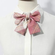 Pink Plaid Bowtie - Pre-Tie Tie Adjustable Necktie School Uniform Cosplay Korean Japanese Style Plaid Party Tie For Women Men Unisex Costume Louis Vuitton Earrings, Japanese Uniform, Plaid Party, Louis Vuitton Bracelet, Matte Primer, Silver Shamrock, Louis Vuitton Keychain, Cruel Girl, Lululemon Headbands