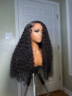 *This is a GLUELESS PREMADE UNIT* All PRE ORDERED wigs take 10-15 business days to be completed. The standard shipping time is 2-3 days. All wigs come fully customized and ready to wear with combs and adjustable straps. All premade wigs come in standard sizes that fit 20in-23.5in head sizes. Wig Specs Wig Specs Style: natural curl pattern Density: 250% Length: 26” Hair type: Virgin (Italian Curly) Color: natural dark brown Lace: hd 6x6 lace closure Italian Curls Curly Hair, Long Curly Hair Wig, Italian Curly Hair, Brazilian Curly Wig, Curls Wig, Long Curly Wigs, Lace Wigs Styles, Black Curly Wig, Curly Color