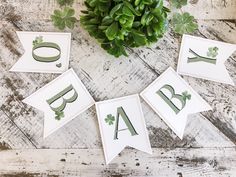 st patrick's day bunting banner with shamrocks