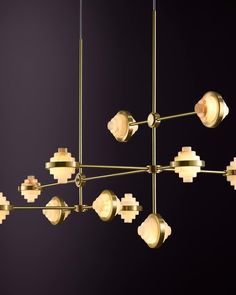 a chandelier with eight lights hanging from it