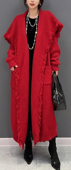 Don't miss our New Season Arrivals Get Your Perfect Looks! Worldwide delivery Knit Long Cardigan, Cardigan Winter, Sailor Collar, Curvy Girl Outfits, Casual Sweaters, Denim Coat, Handmade Fashion, Long Cardigan, New Season