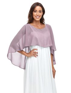 PRICES MAY VARY. Wear this capes with your any dress, it's very elegant and hits lots of compliments. Useing this sheer and stylish shawl wraps for a bridesmaid dress, you will be complimented on this style and look beautiful. Perfect for eveningwear that for whatever reason requires some modesty up top. It is the sheer fabric used in non high end eveningwear. There are several different ways to wear this capelets cover up: all to the back, over the shoulder, or as shown. you can use it to dress Soft Wedding, Chiffon Shawl, Black Shawl, Dresses Chiffon, Chiffon Evening Dresses, Capes For Women, Women's Evening Dresses, Women Formals, Sheer Fabric