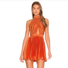 Worn Once To A Wedding Orange Hoco Dress, 70s Theme, Orange Mini Dress, Fashionable Dresses, Surplice Neckline, 2022 Fashion, Fashion Wishlist, Outfits Verano, Hoco Dresses