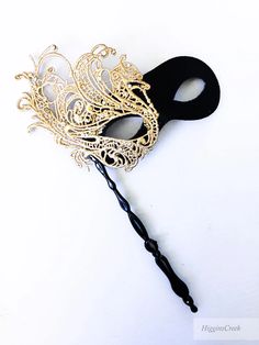 Gold Goddess Phantom Venetian Masquerade Mask with Handheld | Etsy Luxury Gold Masquerade Mask For Festivals, Black And Gold Masquerade Mask Stick, Elegant Adjustable Masquerade Mask For Mardi Gras, Gold Masquerade Mask For Carnival Party, Adjustable Masquerade Mask For Carnival Party, Black And Gold Masquerade Mask, Mask For Masquerade, Elegant Face Mask, Masquerade Ball Masks