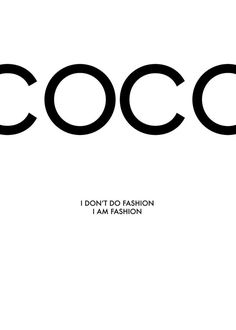 the words coco are in black and white