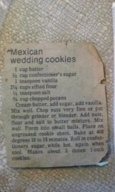 an old mexican wedding cookies recipe