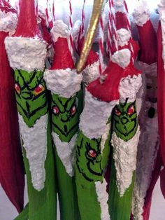 some very cute looking christmas decorations with candy canes