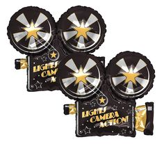 PRICES MAY VARY. Includes two lights camera action move camera foil balloons Balloons measure 32" when fully inflated Perfect for a movie-themed party! Every package comes with an Artisan Owl Balloon Helium Chart and is shipped in our trademarked packaging to ensure quality. These movie camera foil balloons measure an enormous 32" when fully inflated. Perfect for a movie-themed party! Deco Cinema, Twenties Party, Stars D'hollywood, Movie Night Birthday Party, Hollywood Party Theme, 1920s Party, Awards Party, Carnival Themed Party, Balloon Lights