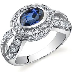 Blue Sapphire Ring Sterling Silver Oval Shape 1 Carats SR9760 top Purple Amethyst Ring, London Blue Topaz Ring, Sterling Silver Engagement Rings, Peridot Ring, Cubic Zirconia Rings, Silver Engagement Rings, Blue Sapphire Rings, Blue Topaz Ring, London Blue Topaz