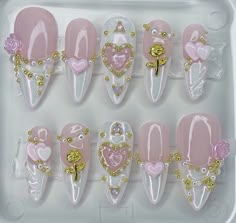 Barbie Princess And The Pauper, Medium Stiletto, Princess Nails, Nails Press Ons, Princess And The Pauper, Rose Nails