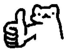 an image of a pixeled hand giving the thumbs up sign in black and white