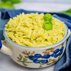 a close up of a bowl of food on a table