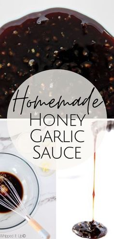 homemade honey garlic sauce in a glass bowl