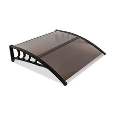 a black and white awning on top of a table